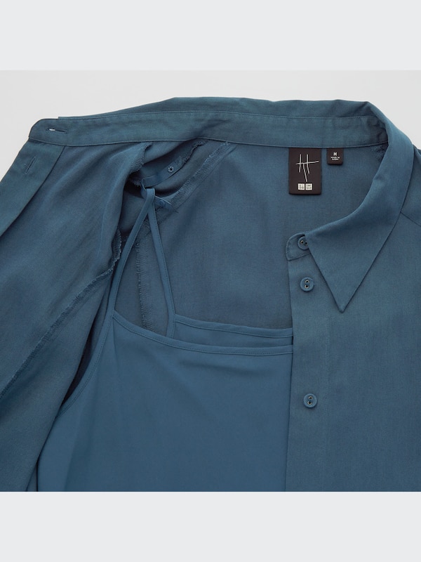 Long-Sleeve Long Shirt Dress (Hana Tajima)