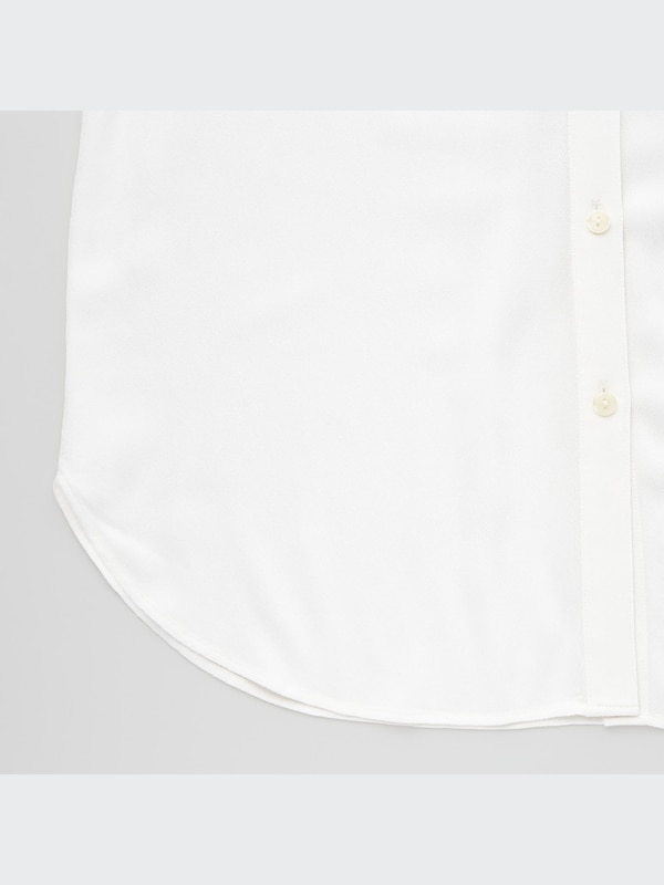 Rayon Georgette Band Collar Long-Sleeve Shirt (Hana Tajima)
