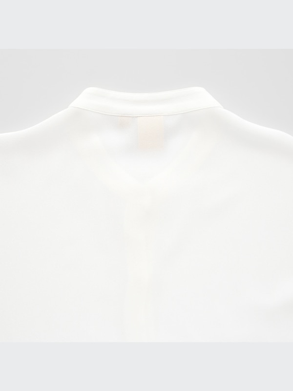 Rayon Georgette Band Collar Long-Sleeve Shirt (Hana Tajima)