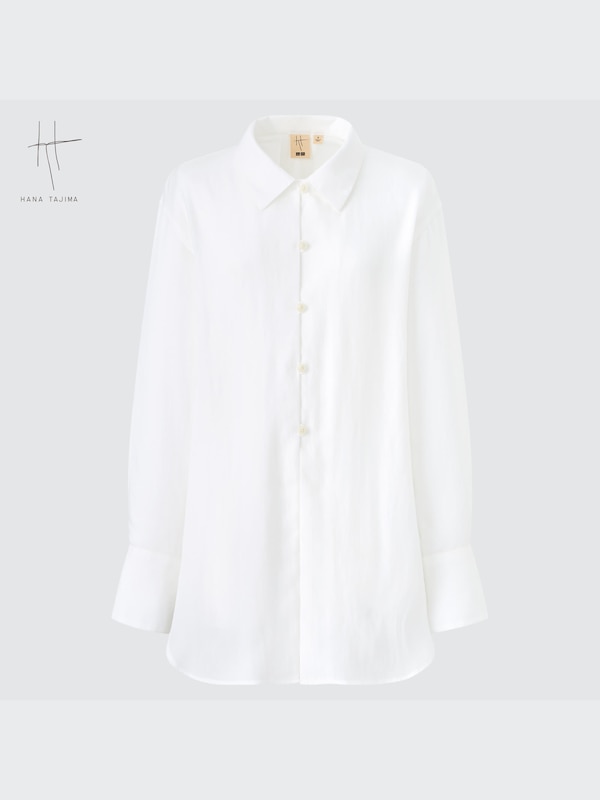Relaxed Long-Sleeve Long Shirt (Hana Tajima)