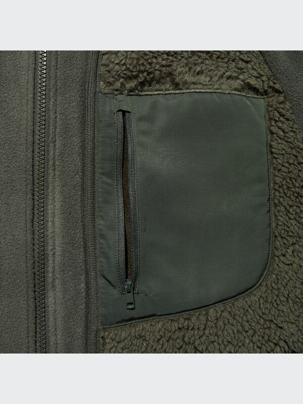 White Mountaineering Fleece Oversized Long-Sleeve Jacket