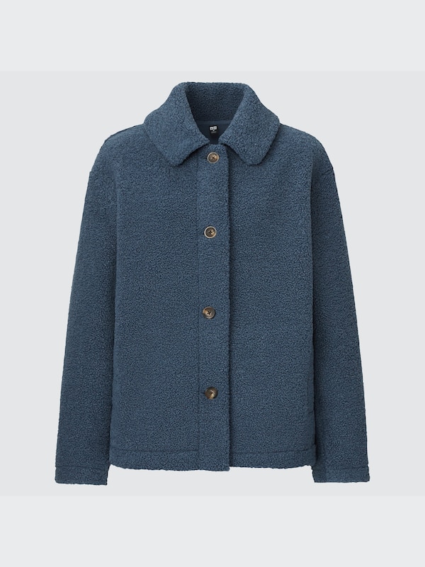Pile-Lined Fleece Single-Breasted Short Coat