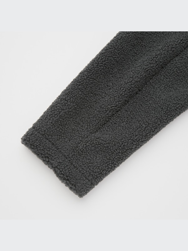 Pile-Lined Fleece Single-Breasted Short Coat