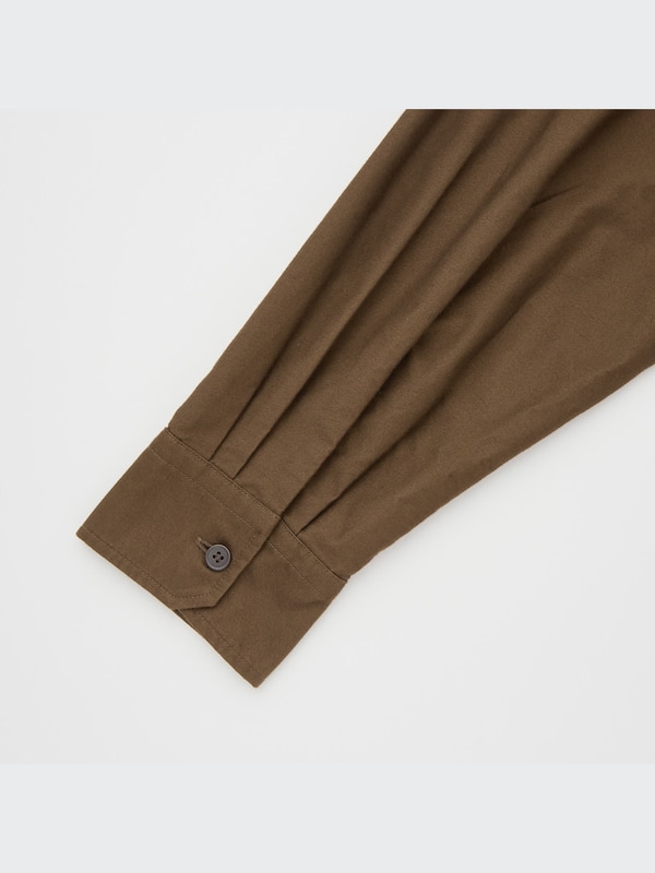 U Oversized Stand Collar Long-Sleeve Shirt