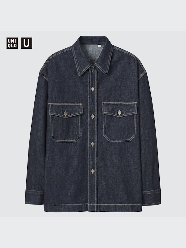 U Denim Oversized Long-Sleeve Shirt