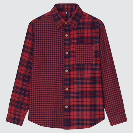 Kids Flannel Mismatch Checked Long Sleeved Shirt