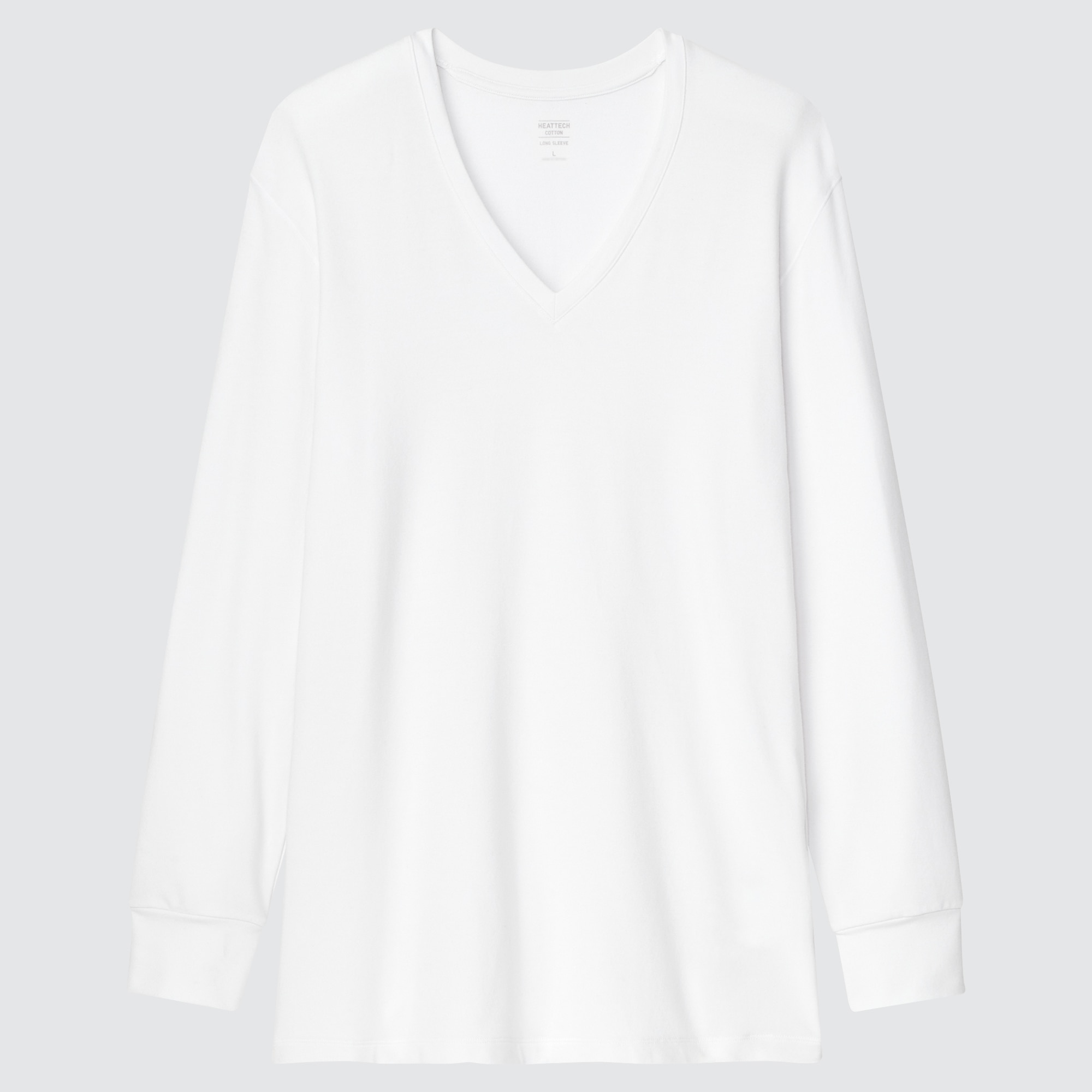 HEATTECH Cotton V-Neck Long-Sleeve T-Shirt (Extra Warm)