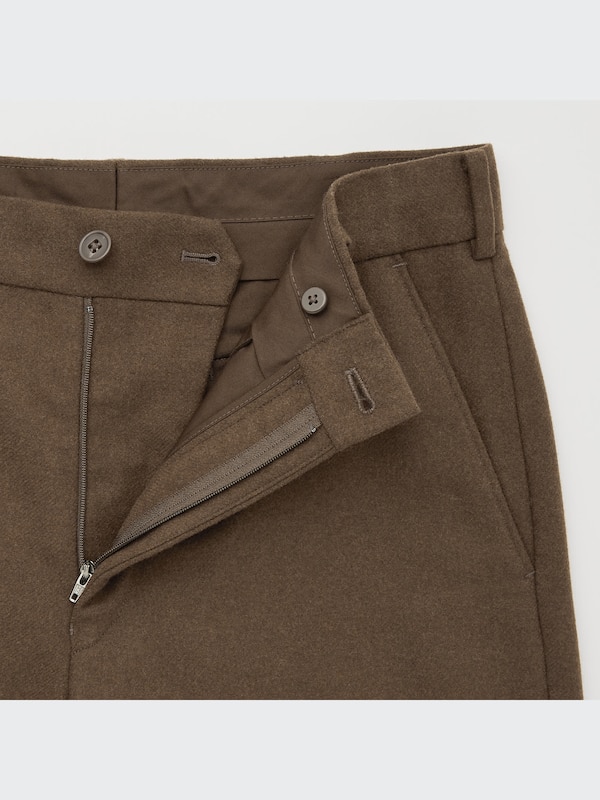 U Wool-Blend Wide-Fit Pants