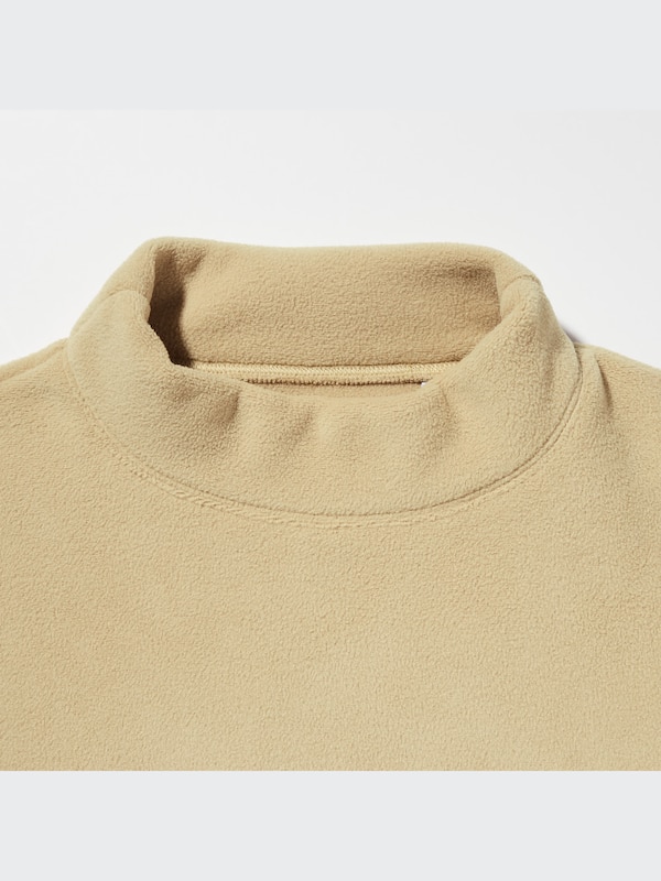 Fleece Oversized Mock Neck Long-Sleeve Pullover Shirt (White Mountaineering)