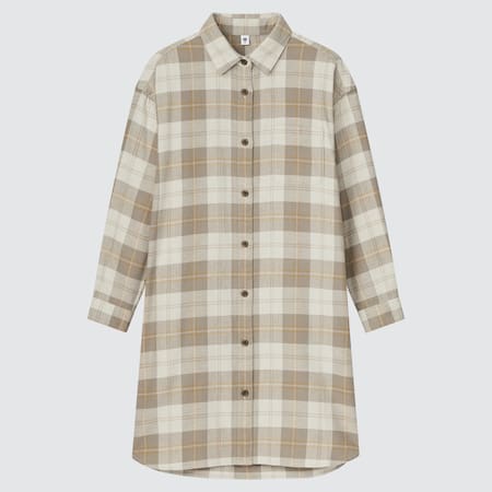 Kids Flannel Checked Long Sleeved Dress