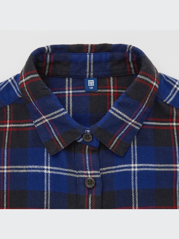 Flannel Plaid Long-Sleeve Dress