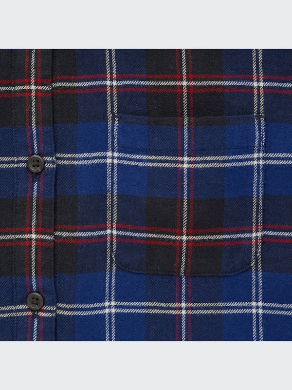 Flannel Plaid Long-Sleeve Dress
