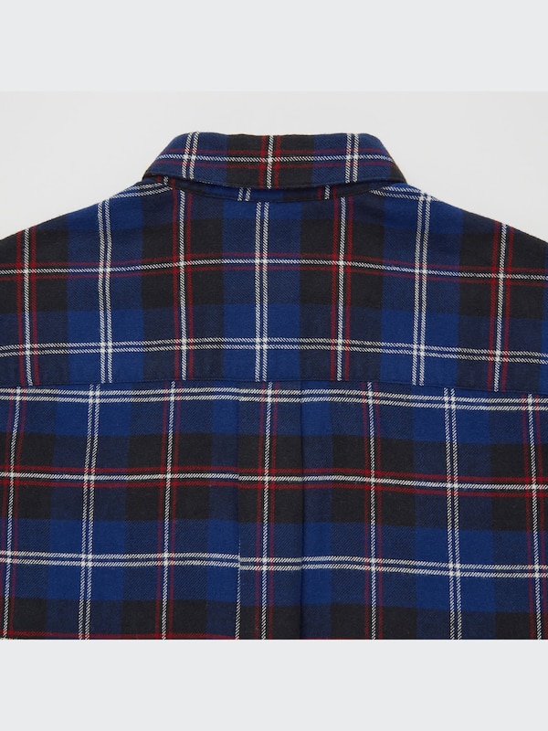 Flannel Plaid Long-Sleeve Dress