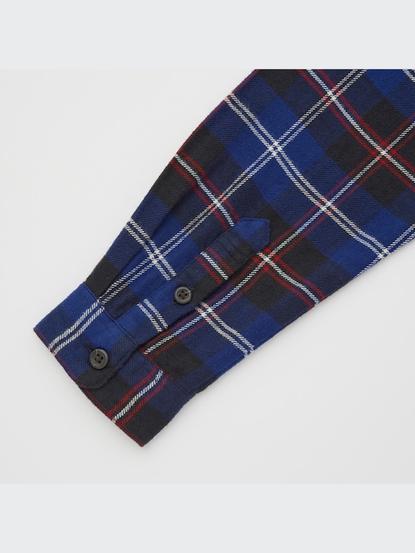 Flannel Plaid Long-Sleeve Dress