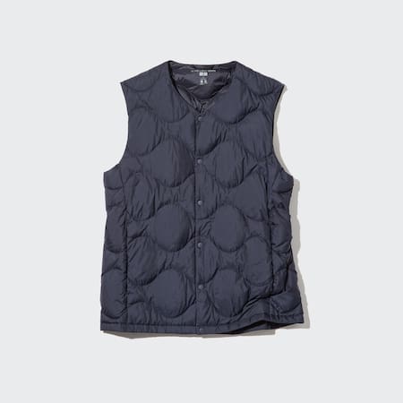 Men Ultra Light Down Wave Quilted Compact Vest