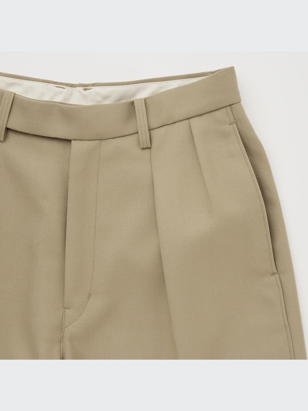 U Wool-Blend Pleated Pants