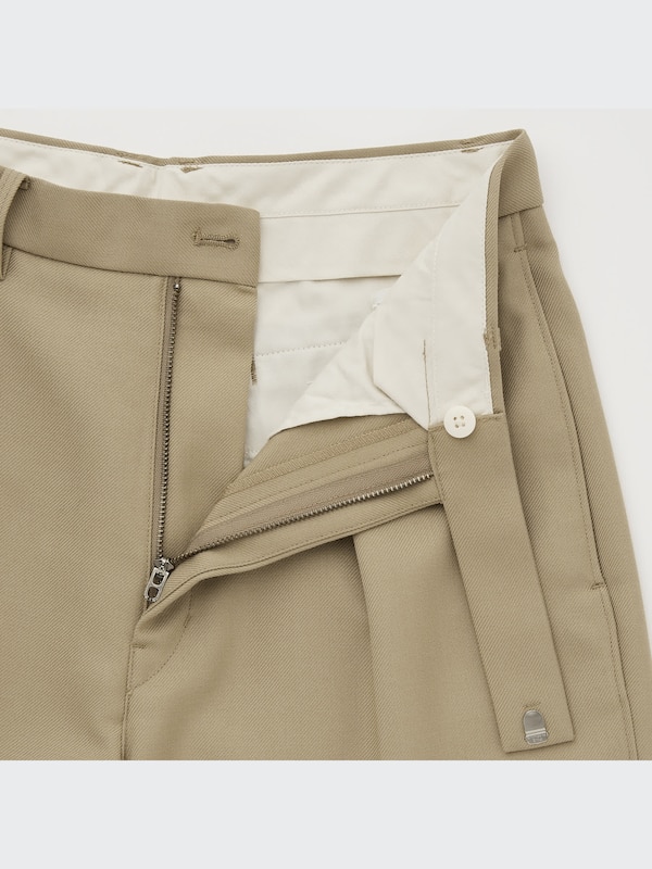 U Wool-Blend Pleated Pants