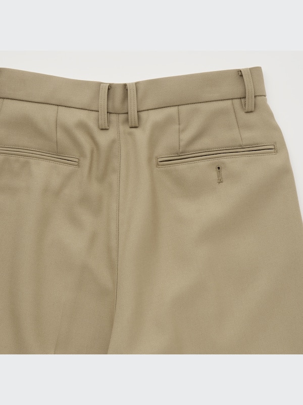 U Wool-Blend Pleated Pants