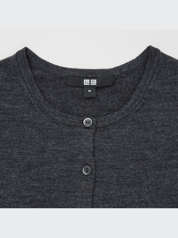 Extra Fine Merino Crew Neck Cardigan