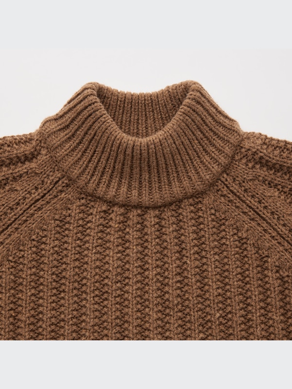 U Low Gauge Mock Neck Long-Sleeve Sweater