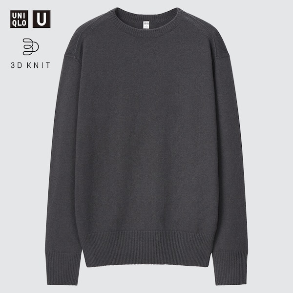 U 3D Extra Fine Merino Crew Neck LongSleeve Sweater UNIQLO US