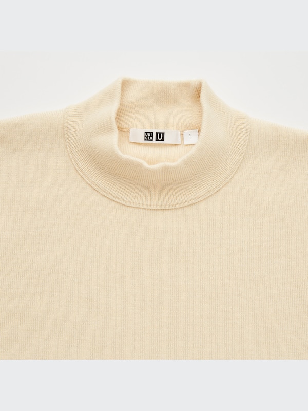 U Merino-Blend Mock Neck Long-Sleeve Sweater