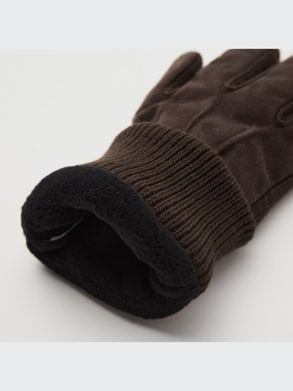 HEATTECH-Lined Faux Suede Gloves