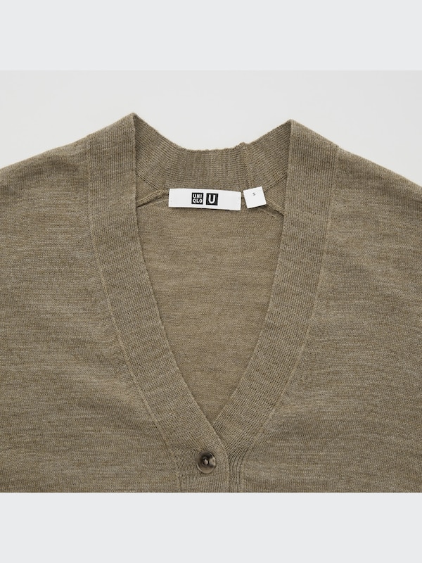 U Merino-Blend Long-Sleeve Long Cardigan