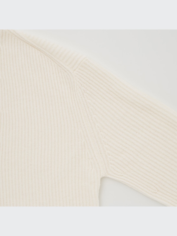 U Premium Lambswool Ribbed Long-Sleeve Cardigan