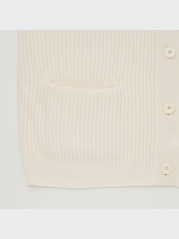 U Premium Lambswool Ribbed Long-Sleeve Cardigan