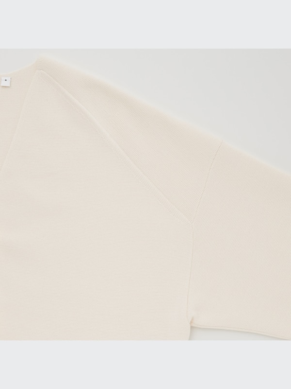 U Merino-Blend Cropped Long-Sleeve Cardigan
