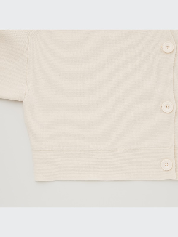 U Merino-Blend Cropped Long-Sleeve Cardigan