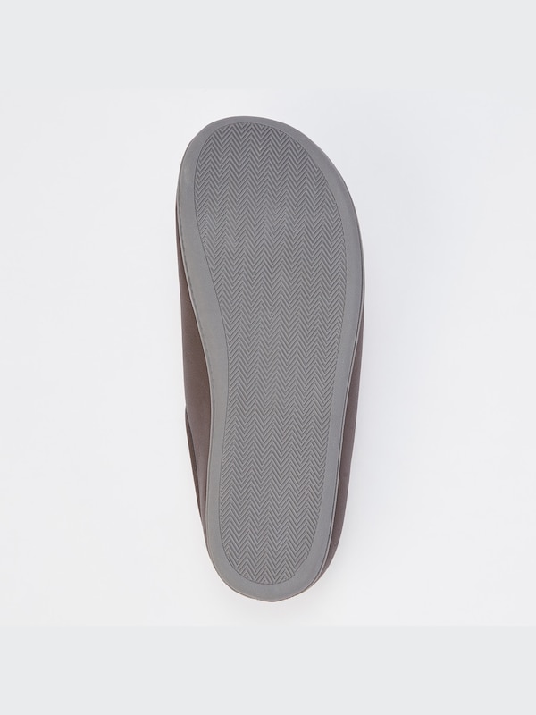 Faux Leather Washable Rubber-Soled Slippers