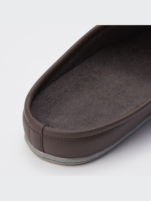 Faux Leather Washable Rubber-Soled Slippers