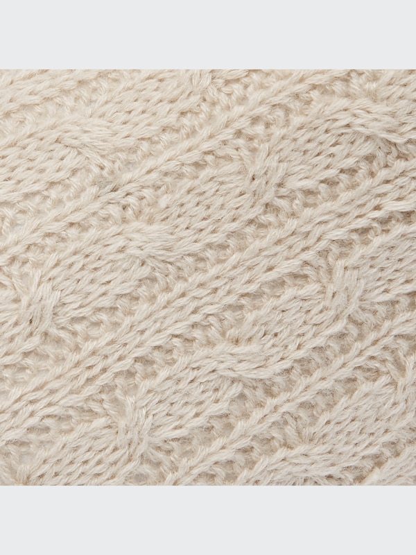 Washable Cable Knit Rubber-Soled Slippers