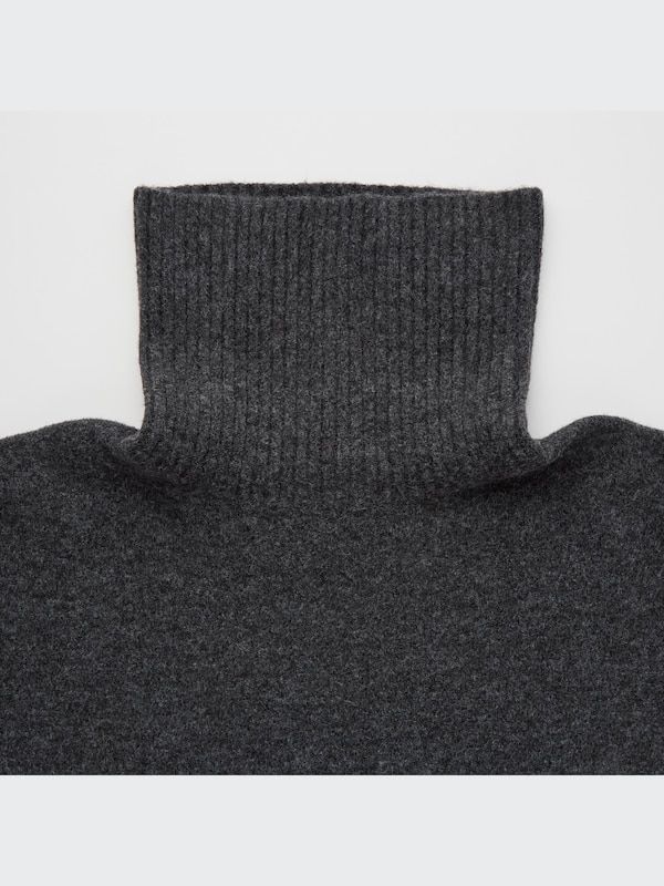 Souffle Yarn Turtleneck Long-Sleeve Dress