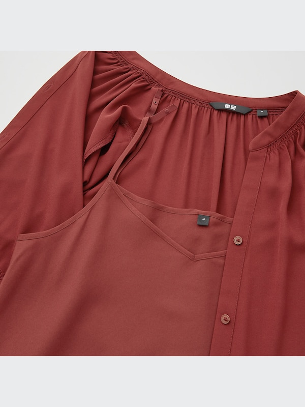 Drawstring 3/4-Sleeve Long Dress