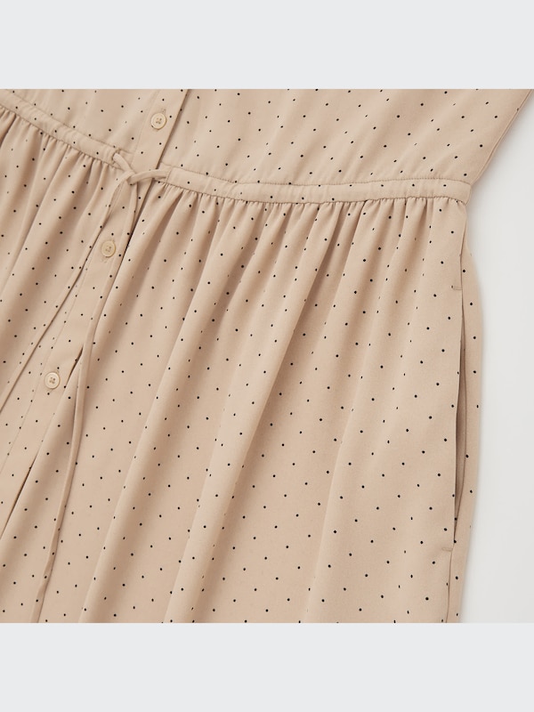 Drawstring 3/4-Sleeve Long Dress