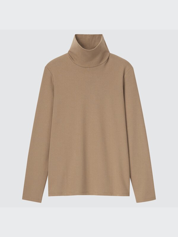 STRETCH COTTON TURTLENECK LONG SLEEVE T-SHIRT