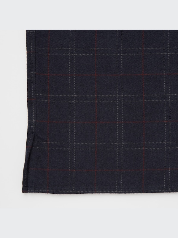 Heavy Flannel Cropped Long-Sleeve Shirt Jacket