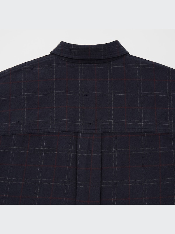 Heavy Flannel Cropped Long-Sleeve Shirt Jacket
