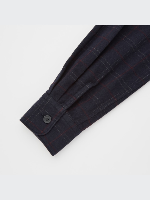 Heavy Flannel Cropped Long-Sleeve Shirt Jacket