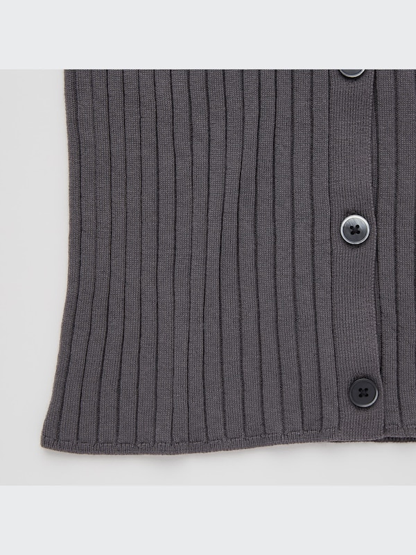Extra Fine Merino Ribbed V-Neck Cardigan