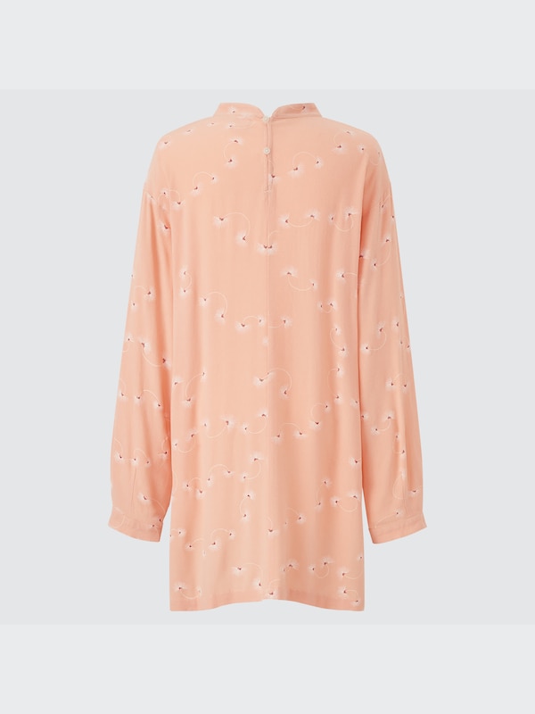 Rayon Georgette Printed Long-Sleeve Tunic (Hana Tajima)