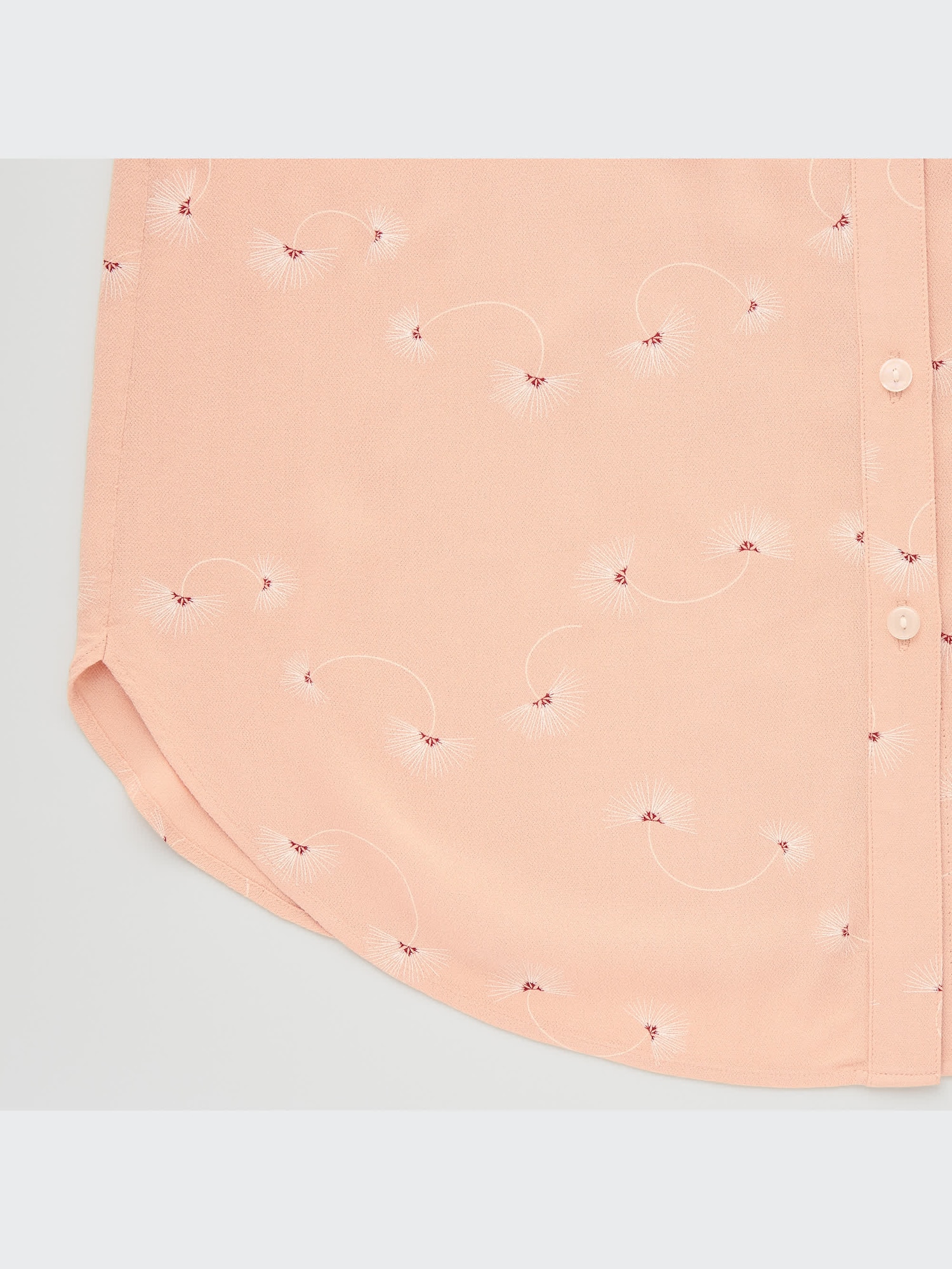 Rayon Georgette Printed Band Collar Long-Sleeve Shirt (Hana