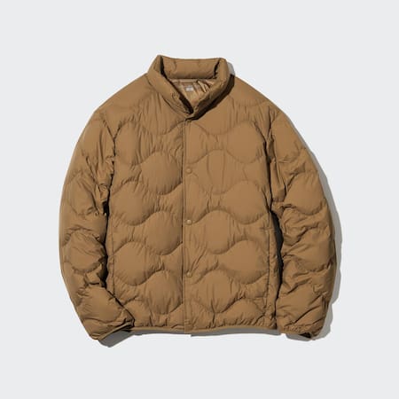 Men Ultra Light Down Wave Quilted Jacket