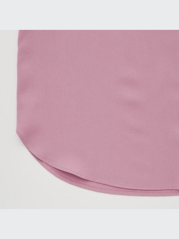 Rayon Relaxed Long-Sleeve Blouse
