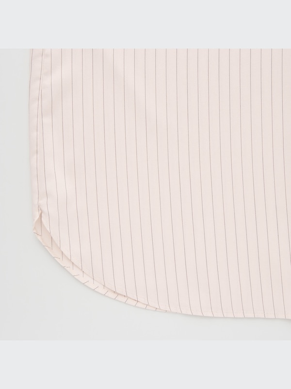 Rayon Striped Relaxed Long-Sleeve Blouse