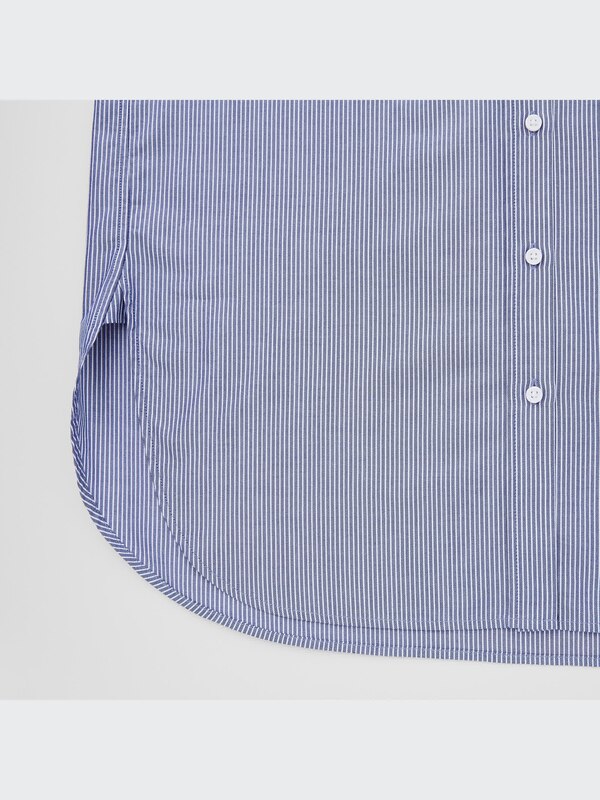 Cotton Twill Stand Collar Long-Sleeve Shirt