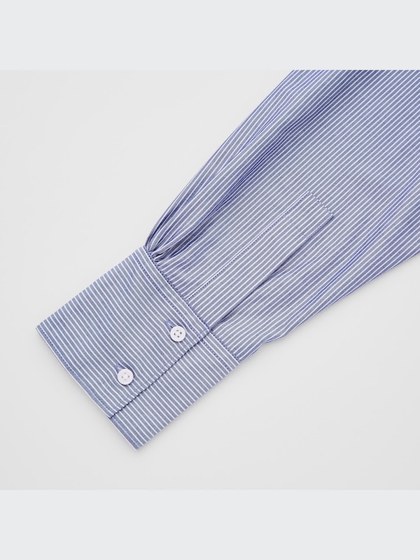 Cotton Twill Stand Collar Long-Sleeve Shirt